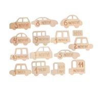 HOMOCONO 15piezas Tarjetas De Madera para Bebés De Crecimiento Infantil Accesorios Fotográficos para Momentos Especiales Diseño y Adorable para Showers y Primer Año