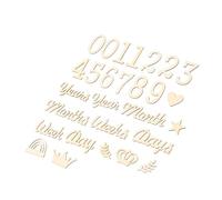 HOMOCONO 1juego Cartas De Crecimiento De Madera Para Bebés Signos De Para Recién Nacidos Accesorios Para Fotografía De Primer Año Para Scrapbooks y Bautizos