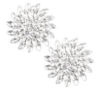 HOMOCONO 1par Broches para Zapatos Mujer Clips Decorativos Desmontables con Diseño de Girasol Color Plata para Flats Botas Sandalias y Tacones Accesorios Duraderos para Bodas y Fiestas