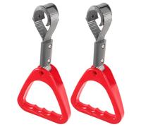 HOMOCONO 2 Anillos de Agarre Rojos de Plástico para Pasajeros en Metro y Tren, Uso Versátil y Fácil Instalación para Personas Mayores y Discapacitadas