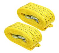 HOMOCONO 2 Cuerdas de Remolque de Nailon Amarillo para Vehículos y Camiones, Alta Resistencia y Resistencia al Desgaste, 3 Metros y 3t, Ideales para Servicio Pesado