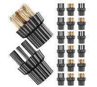 HOMOCONO 20 Unidades Steamer Replacement Brush Heads Nylon Brass Heat-resistant Steam Cleaner Mop Attachments For Kitchen Bathroom Floor Hard Surfaces Precise Fit And Easy Installation