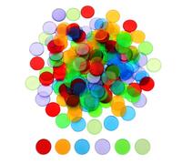 HOMOCONO 200 Piezas Fichas de Conteo de Bingo 25mm de Plástico | Marcadores Circulares para Contar, Clasificar, Sumar y Agrupar, Uso Escolar y Juegos de Bingo, y Estudiantes Color Aleatorio