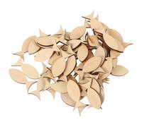 HOMOCONO 200 Piezas Rodajas de Madera Natural en Forma de Peces Beige de 19mm para Manualidades DIY Bordes Lisos, Fáciles de Pintar para Desarrollar Habilidades Creativas