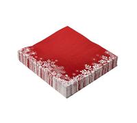 HOMOCONO 20hojas Servilletas Navideñas De Unidades Diseño De Copos De Redondas Para Decoración De Mesa Fiestas De Navidad Color Rojo y