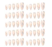 HOMOCONO 24 Piezas Uñas Postizas de Fuego Plateado, Uñas Postizas Rosas, 3 Cajas, Cobertura Completa, Ajuste Cómodo, Plástico, para Niñas y Mujeres, para Fiestas