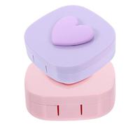 HOMOCONO 2juegos Estuche De Lentes De Contacto Caja De Almacenamiento De Lentes Cosméticos y Morado Compacto y Ligero para Viajes y Actividades Al Aire