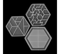 HOMOCONO 3 Piezas Molde Hexagonal de Silicona para Manualidades Creativas, Resistente a Deformaciones y Desgarros, Adecuado para Decoración en Casa y Actividades Manuales