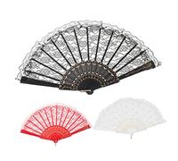 HOMOCONO 3piezas Abanico De Encaje De Estilo Japonés Abanico para Actuaciones Fiestas De Baile Accesorio para De Baile