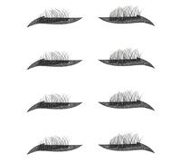 HOMOCONO 4pares Pegatinas Eyeliner con Brillo Negro Cinta Adhesiva para Maquillaje de Ojos Pestañas Postizas Densas Fácil Aplicación para Cosplay y Fiestas
