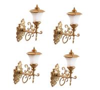 HOMOCONO 4piezas Conjunto De Mini Lámparas De Pared Doradas para Maquetas Luz Cálida para Decoración De Microescenarios Material DIY para Mesas De Arena y Casas Miniatura