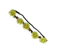 HOMOCONO 5 Diademas de Girasol Verdes de Cuero Cabello, Accesorios Bohemios para Fiesta Hawaiana y Eventos Tropicales, Ajustables y Decorativas