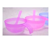 HOMOCONO 5 Juego Cuencos Plásticos con Mango para Mascarillas Faciales Incluye Cuchara y Aplicador Accesorios DIY para Cuidado Cutáneo Portátil y Duradero Colores Color Aleatorio