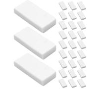 HOMOCONO 50 Borradores Blancos de Bloque Rectangulares de Tpr Elasticidad y Funcionalidad Versátil para Uso Escolar y Artístico en Aula y Dibujo