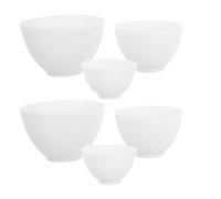 HOMOCONO 6 Cuencos Faciales de Silicona Blancos Anticaídas para Uso Doméstico y Cuidado Capilar, Recipiente Seguro para Mezclar Mascarillas y Condimentos