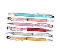 HOMOCONO 6piezas Bolígrafo Capacitivo de Punta Fina Lápiz Táctil con Diseño de Cristal y Diamante Bolígrafo de Escritura Manual para Dispositivos Móviles Color Aleatorio