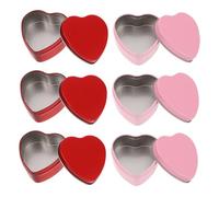 HOMOCONO 6piezas Cajas De Metal Con Forma De Corazón y Tapa Cajas Vacías Para Dulces De San Valentín Envases De Hojalata Para Té Dulces Velas Bodas y Navidad