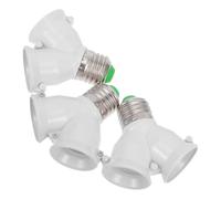 HOMOCONO Adaptador de Portalámparas E27 a Dos Casquillos, Resistente al Calor Material Ignífugo Pbt, Set de 3 Piezas para Bombillas LED y Halógenas en Ambientes Interiores