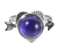 HOMOCONO Anillo de Humor para Mujer Piedra que Cambia de Color, Diseño Ajustable y Cómodo, Anillo de Metal Púrpura Adecuado para Ocasiones Obsequios y San Valentín