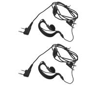 HOMOCONO Auriculares Intercomunicador 2 Unidades Cable Grueso Gancho Oreja Manos Libres para Seguridad en Hoteles y Actividades al Aire Libre Color Negro