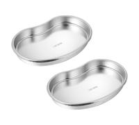 HOMOCONO Bandeja Curva Color Plata Paquete de 2 Piezas de Acero Inoxidable Resistente a Altas Temperaturas y Duradera para Procedimientos Dentales para Uso Profesional