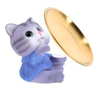 HOMOCONO Bandeja Organizadora de Escritorio en Resina y Acero Inoxidable Diseño de Gato para Almacenamiento de Llaves y Joyas Hogar
