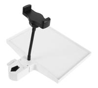 HOMOCONO Bandeja para Tarjeta de Sonido y Soporte para Móvil, Abs Blanco, Ajustable, con Gestión de Cables, Soporte para Micrófono y Bandeja Auxiliar, para Soporte Musical, Enseñanza