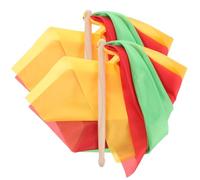 HOMOCONO Baquetas de Madera Maciza para Tambores de Guerra Pañuelos de Colores, 25 CM, Accesorio para Gimnasia Rítmica y Baile Infantil y Adulto