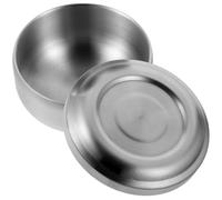 HOMOCONO Bol de Acero Inoxidable Tapa para Jabón de Afeitar, Cuenco Práctico para Hombres en Barbería