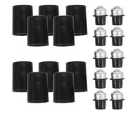 HOMOCONO Bolas de Rodillo de Aleación de Aluminio 10 Piezas Diseño de Rosca de 16 Dientes para Botellas Roll-On de Aceites Esenciales y Accesorios para Bricolaje Tapón Negro