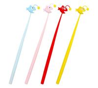 HOMOCONO Bolígrafos de Gel Tinta y Diseño Creativo de Pez, 4 Piezas Silicona Portátil para Escribir y Estudiar Estilo Divertido Color Aleatorio