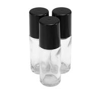 HOMOCONO Botellas Roll-On 4 Piezas 30 Ml Vidrio Transparente Recargables para Aceites Esenciales y Loción Corporal Uso Diario Portátil