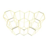 HOMOCONO Botellero de Nido de Abeja de Hierro Dorado 7 Agujeros, Diseño Vintage y Estilo Simple para Bar o Gabinete, Soporte Metálico para Exhibición de Vino