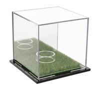 HOMOCONO Caja de Almacenamiento Acrílica Vitrina Transparente y Espejo Posterior, Expositor para Balones de Golf y Tenis, Soporte Protector para Uso en Exhibición y Decoración