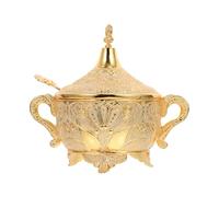 HOMOCONO Caja de Condimentos de Aleación de Zinc Dorada Tapa, Tarro Especiero Compacto para Cocina Doméstica, Soporte para Botes de Especias y Salero, Accesorio de Almacenamiento Funcional