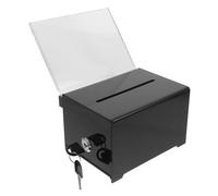 HOMOCONO Caja de Donaciones Acrílica Negra con Cerradura para Recaudación de Fondos y Sugerencias Fácil Acceso Estilo Simple y Amable