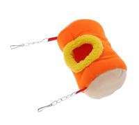 HOMOCONO Casa Colgante Cálida para Hámster de Algodón Naranja, Delicada Cabaña para Hámster Que Reduce el Estrés, Adecuado para Mascotas Pequeñas en Días Fríos