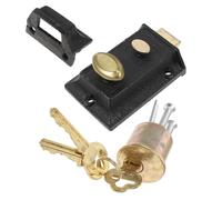 HOMOCONO Cerradura de Puerta de Pestillo para Seguridad Exterior Estilo Retro de Doble Seguro Adecuada para Puertas de Madera en Hogares, Escuelas y Fábricas Material Hierro 1 Unidad