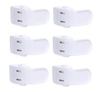 HOMOCONO Cerradura de Seguridad que Protege Puertas 6 Piezas y Minimiza Lesiones en Dedos para Cajones de Plástico Blanco para Cocinas y Apartamentos Alquilados