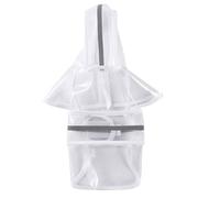 HOMOCONO Chubasquero Banda Reflectante de Seguridad Blanco con Capucha para Perros Ajuste Cómodo con Correas Ajustables para Cuello y Abdomen, Material Poliéster