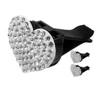 HOMOCONO Clip para Ventilación de Coche Diseño de Corazón y Cristales de Imitación, 3 Piezas de Color Blanco Decorativas para Difusor de Aroma en Salidas de Aire
