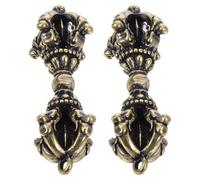 HOMOCONO Colgante Tibetano Vajra Dorje de Latón, 2 Piezas, Amuleto Tántrico para Meditación y Accesorio Decorativo Multifuncional