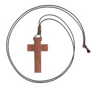 HOMOCONO Collar de Cruz de Madera Vintage con Nudo Ajustable, Diseño Unisex y Estilo Versátil para Hombres y Mujeres en Diversas Ocasiones