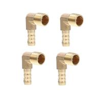 HOMOCONO Conector Neumático de Cobre 2 Piezas, Rosca Exterior 1/4, Conector Codo para Manguera de Aire de 8 Mm, Accesorios de Manguera de Aire, 4 Unidades para Sistema Neumático