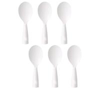 HOMOCONO Cuchara de Arroz de Plástico Blanco Superficie Lisa y Puntos Convexos, Espátula Práctica para Servir Ensaladas y Alimentos, Paquete de 6 Unidades para Uso en Cocina