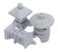 HOMOCONO de Linternas Adorno Zen de Pagoda Japonesa 3 Piezas de Piedra y Fácil de Limpiar para Acuario y Bonsái para Interior y Jardín