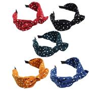HOMOCONO Diademas Nudo de Lazo para Mujeres y Niñas, 5 Piezas Diseño de Orejas de Conejo, Accesorios de Pelo para Fiesta y Uso Diario