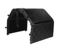 HOMOCONO Escudo Diseño Plegable de Aislamiento de Micrófono de Cinco Puertas y Material Abs y EVA Negro para Profesional en Mesa