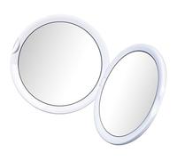 HOMOCONO Espejo de Maquillaje Compacto Plegable de Mano Aumento 10x Pequeño Espejo Cosmético Portátil para Mujeres Ligero en Color Blanco