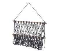 HOMOCONO Estante De Almacenamiento Colgante De Macramé Decoración De Pared Organización para Habitación Infantil Estante De Algodón Mano Gris